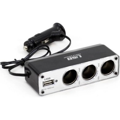 AMIO roztrojka autozapaľovača + USB V1
