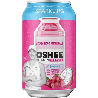 Oshee vitamínová voda vitamíny a minerály ZERO perlivá plech 330 ml
