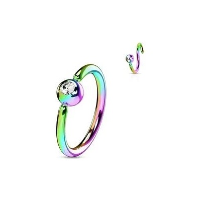 Šperky4U piercing duhový kruh, kulička K1020-12083