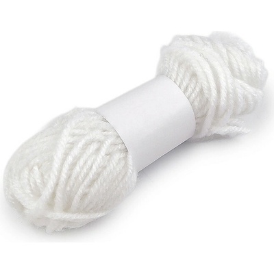 Pletací příze 10 g, střední, 4 bílá