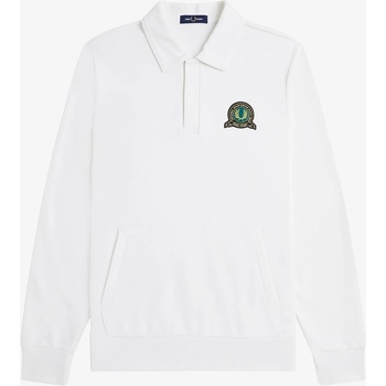 Fred Perry Блуза Fred Perry Men's Badge Collar Ribbed Crew Sweatshirt - Snow White 129