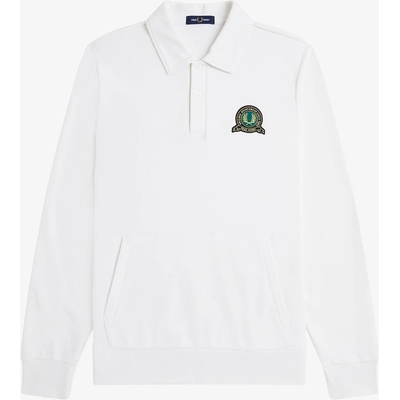 Fred Perry Блуза Fred Perry Men's Badge Collar Ribbed Crew Sweatshirt - Snow White 129