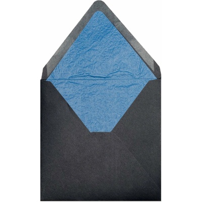 Vystlané obálky - 160 x 160 mm - Černá + modrý luxusní papír