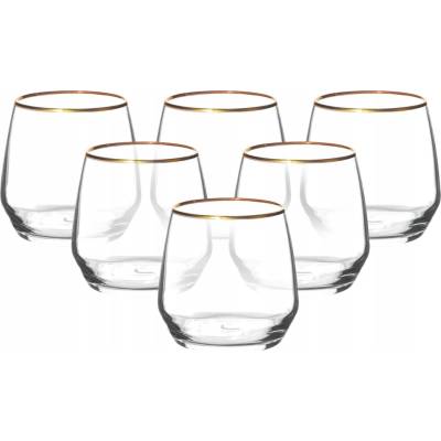 Design Sklenice na drinky Altom Rubín Gold na nápoje vodu a nealkoholické nápoje 6 x 370 ml