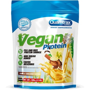 Quamtrax Vegan Protein | with Pea and Rice Protein [500 грама] Ванилия с канела