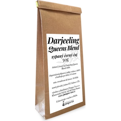 Růžová čajovna Pangea Tea Darjeeling Queens Blend černý čaj 50 g