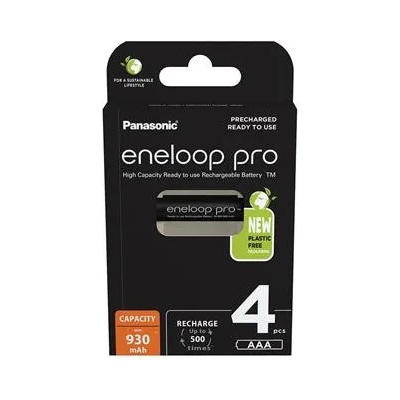 Panasonic Акумулаторна батерия AAA micro, 4x930 mAh Ni-MH, PANASONIC "Eneloop Pro" BK4HCDE-4BE-N (BK4HCDE-4BE-N)