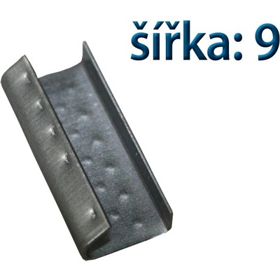 1000 ks - Spona viazacia plechová 9 mm pre pásku polypropylénovú šírka 9 - 10 mm