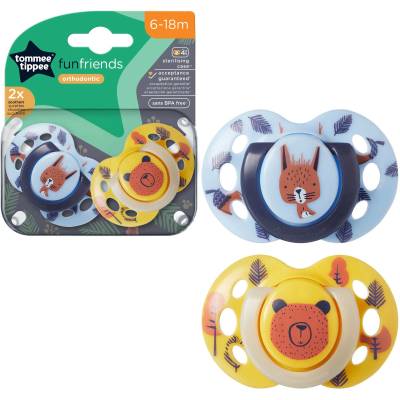 Tommee Tippee Залъгалка Tommee Tippee Closer to Nature Fun 6-18 месеца 2 бр (5010415333582) (5010415333582)