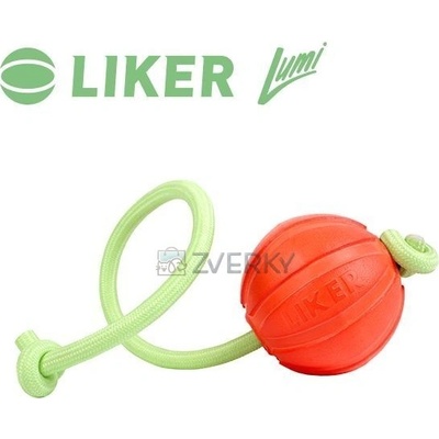 Liker lopta pro psy Lumi L se svítícím a reflexním provazom 9 cm