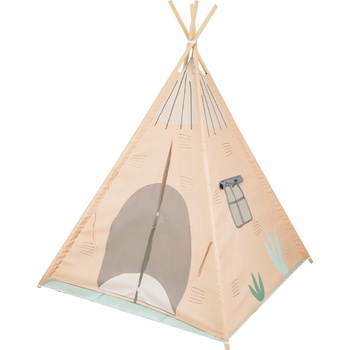 KikkaBoo Дървена палатка за игра с мека подложка - Orange House (31201010382)