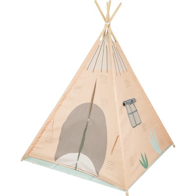 KikkaBoo Дървена палатка за игра с мека подложка - Orange House (31201010382)