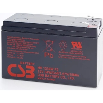 CSB-Battery Акумулаторна батерия CSB HR1234WF2, 12V, 9 Ah, F2 конектори (HR1234WF2)