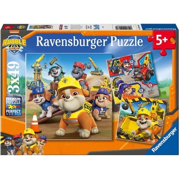 Ravensburger Детски пъзел Ravensburger от 3 x 49 части - Пес Патрул: Рабъл и Бандата (12004168)