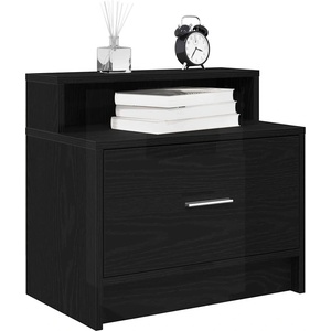 vidaXL Нощни шкафчета с чекмеджета, 2 бр, черен дъб, 51x31x47 см (858671)