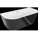 Mexen Oval самостоятелно стояща вана за стена 150 x 75 см, бяла/черна, (52671507575-55)