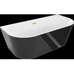 Mexen Oval самостоятелно стояща вана за стена 150 x 75 см, бяла/черна, (52671507575-55)