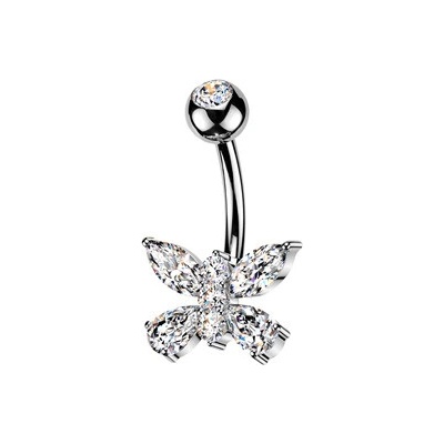 Šperky4U Piercing do pupíku motýl WP0121