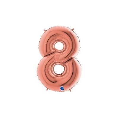 GRABO fóliový balónek ČÍSLICE ROSEGOLD 8 102cm,40 nafukovací