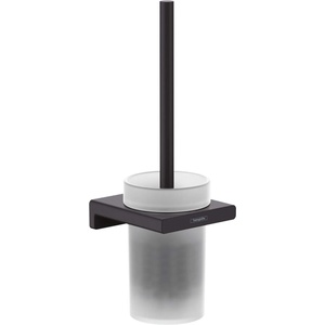 Hansgrohe AddStoris - Стенна четка за тоалетна, матирано стъкло/черен мат 41752670 (41752670)