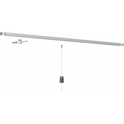 Závěsný systém na obrazy - SET Contour Rail stříbrná (4x ocel 4x MG1)