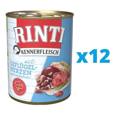 Rinti Kennerfleisch drůbeží srdíčka 12 x 400 g