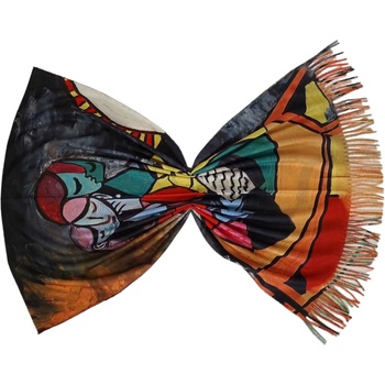 Image 1 of Двулицев дамски шал с картина на Пикасо