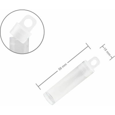 Plastová tuba s víčkem 50x15mm - 100 ks