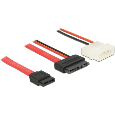 Delock кабел Slim SATA женски SATA 7 pin + 2 pin захранващ конектор мъжки 50 cm