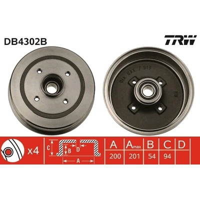 Brzdový bubon TRW DB4302B