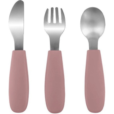 Zopa Silikonový dětský příbor Old Pink 3 ks