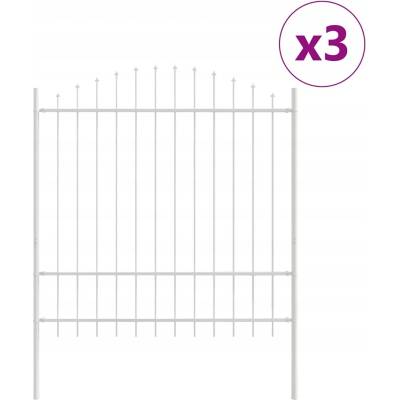 Zahradní plot s hooopem, bílý, 5,1 x 1,75 m, ocel