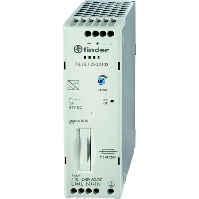 Finder 78.1B.1.230.2403 sieťový zdroj na montážnu lištu (DIN lištu), 24 V/DC, 5 A, 110 W