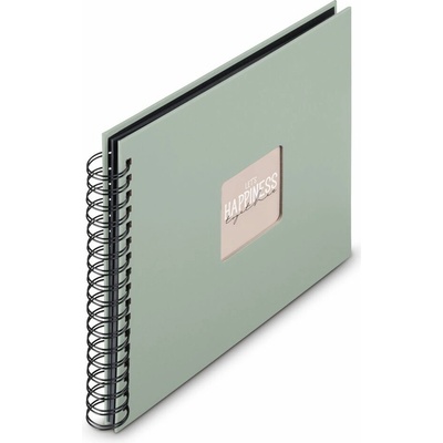 Hama album klasický špirálový FINE ART 28x24 cm, 50 strán, sage, čierne listy – Sleviste.cz