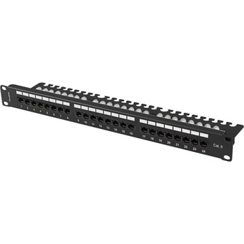 Lanberg patch panel 24 port 1U 19" CAT. 6 utp with cable organizer black (PPU6-1124-B)
