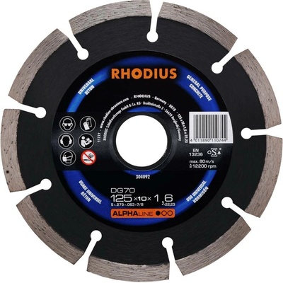 Rhodius 304092 DG70 diamantový řezný kotouč Průměr 125 mm Ø otvoru 22.23 mm beton 1 ks