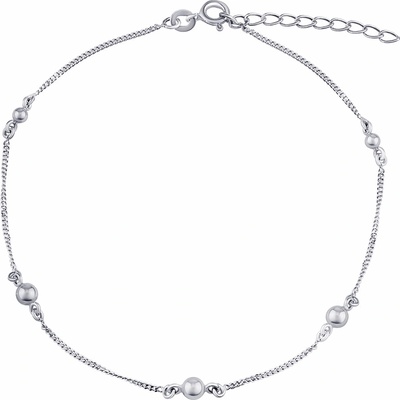 SILVEGO stříbrný řetízek na nohu elizabeth s kuličkami ZT160977A – Zboží Dáma