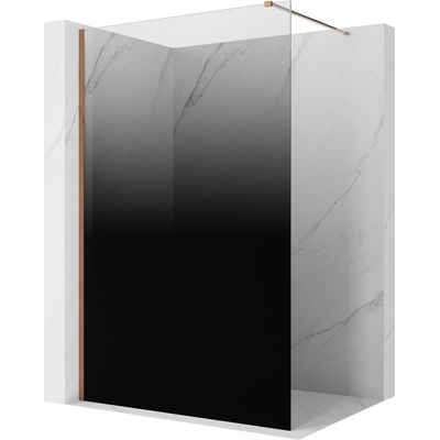 Mexen Kioto душ преграда Walk-in 90 x 200 cm, черно омбре 8 мм, розово злато (800-090-101-60-76)