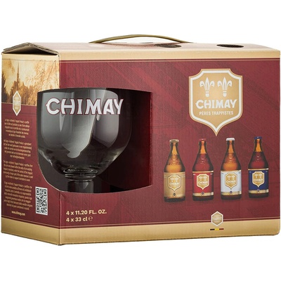 Chimay darčekové balenie 4 x 0,33 l (1 pohár)