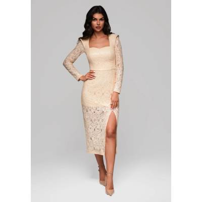 Edoti Evening dress LA-OM-DL krémová
