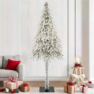 vidaXL Коледно дърво с 300 LED светодиода Бяло 210 cm ПЕ и стомана (3396238)