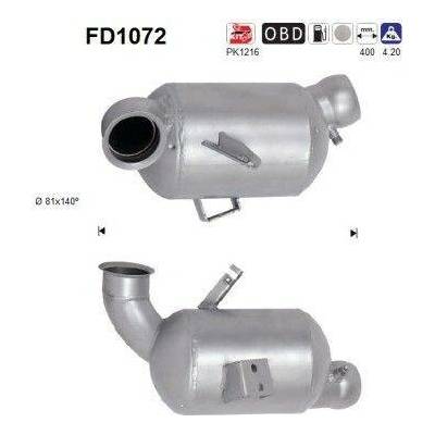 Filtr sazových částic, výfukový systém AS FD1072