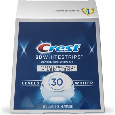 Procter & Gamble Crest 3D White PROFESSIONAL White + LED LIGHT bieliace pásiky na zuby 38 ks