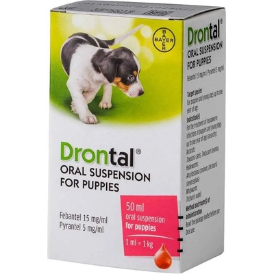 Drontal Puppy препарат за обезпаразитяване на новородени и малки кученца 50ml