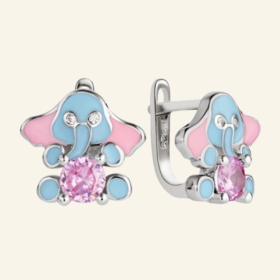 SilveAmo stříbrné Sloník s růžovými zirkony CK2F273