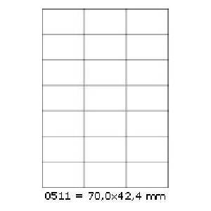 CDRmarket Самозалепващи етикети 70 x 42, 4 mm, 21 етикета, A4, 100 листа (R0ECO.0511A, 227012)