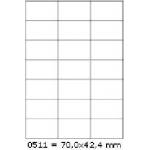 CDRmarket Самозалепващи етикети 70 x 42, 4 mm, 21 етикета, A4, 100 листа (R0ECO.0511A, 227012)