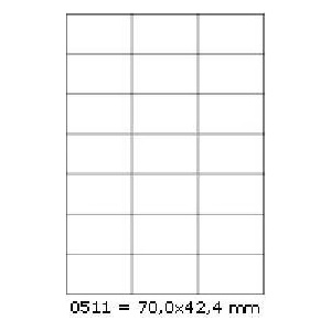 CDRmarket Самозалепващи етикети 70 x 42, 4 mm, 21 етикета, A4, 100 листа (R0ECO.0511A, 227012)