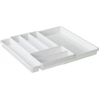 Rotho Nastavitelný organizér do šuplíku, příborník plastový, bílý DOMINO 34 - 58 x 40 cm – Zboží Dáma