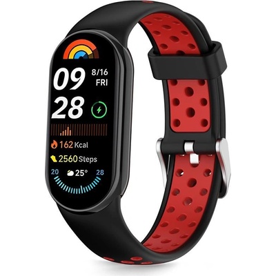 Tech-Protect Силиконова каишка за Xiaomi Smart Band 8 / 9 / 10 / NFC от Tech-Protect Iconband Air - Black / Red (5906302331369)